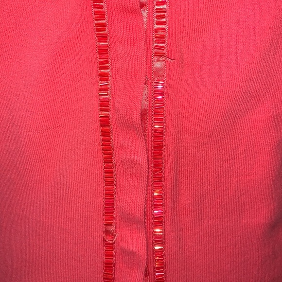 Old Navy perfect fit stretch pink beaded button down cardigan sweater - Picture 3 of 6